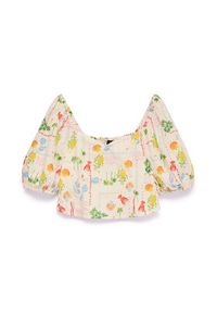 Vero Moda Bluzka Elena 10351014 Beżowy jasny Regular Fit. Kolor: beżowy. Materiał: bawełna #3