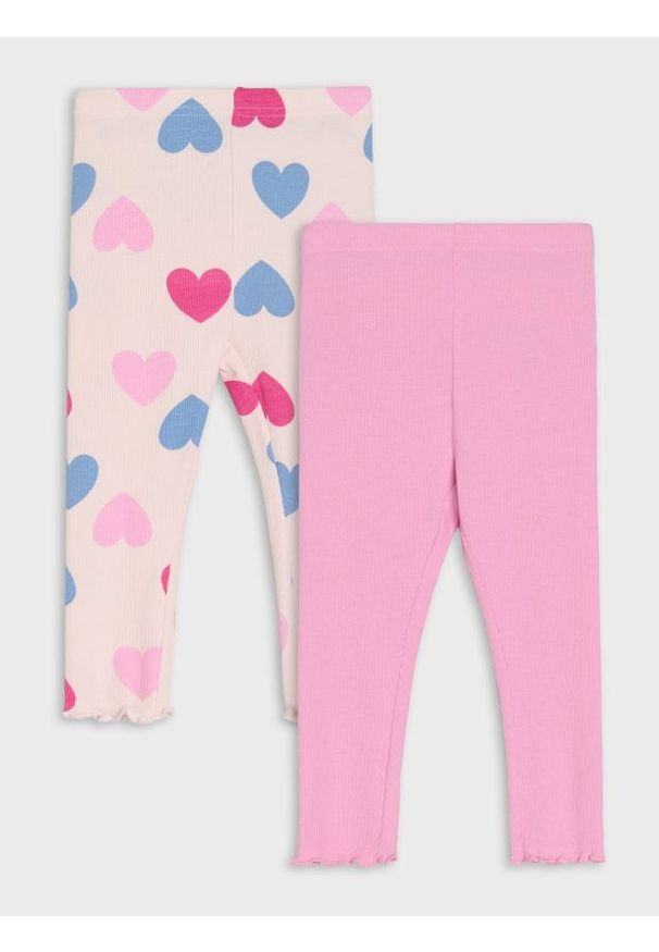 Sinsay - Legginsy 2 pack - różowy. Kolor: różowy