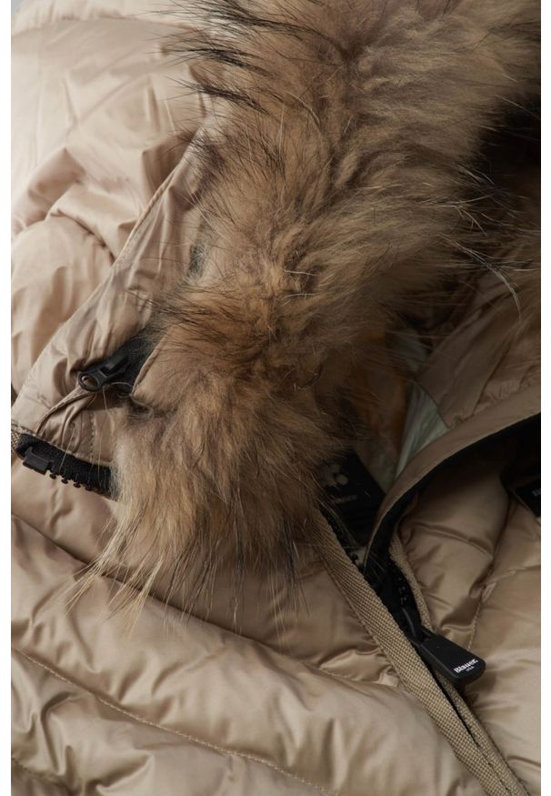 Blauer USA - BLAUER Alicia Beżowa kurtka damska Short Jackets, Rozmiar L. Kolor: beżowy. Materiał: poliamid. Styl: wizytowy