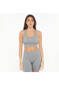LEGEA - Crop top treningowy ICONIC. Kolor: szary. Materiał: nylon, elastan. Sport: fitness #1