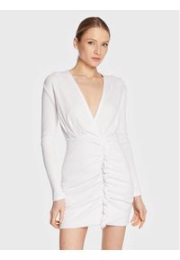 IRO Sukienka dzianinowa Diamante AS232 Biały Slim Fit. Kolor: biały. Materiał: bawełna, syntetyk