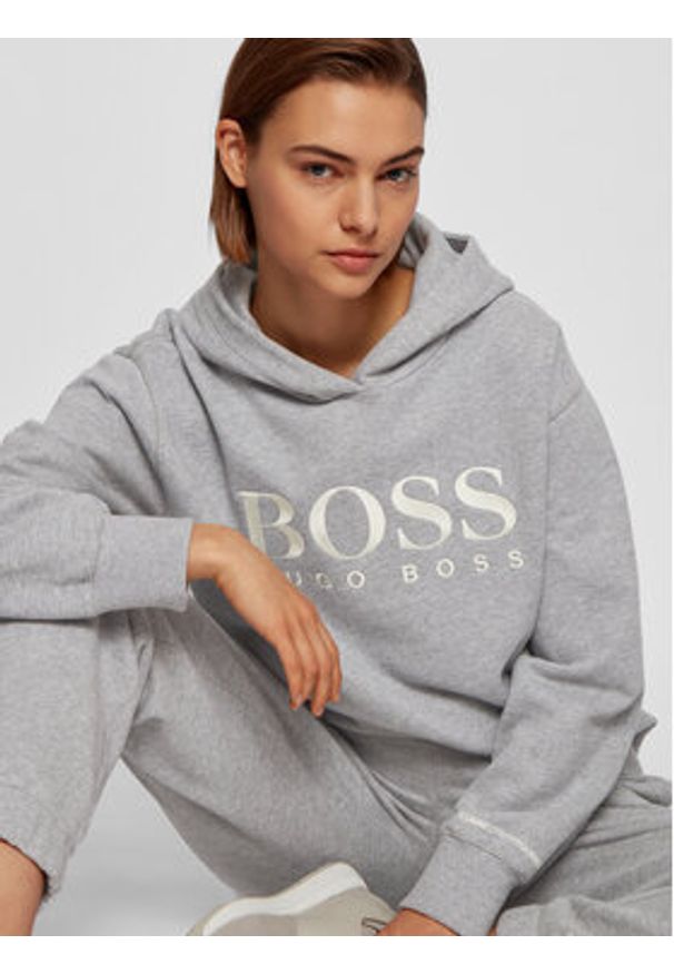 BOSS - Boss Bluza C_Edelight_Active 50457385 Szary Relaxed Fit. Kolor: szary. Materiał: bawełna