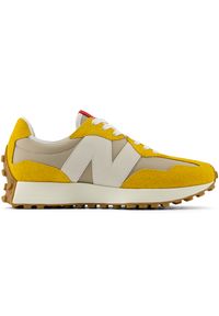 Buty unisex New Balance U327SB – żółte. Okazja: na co dzień. Kolor: żółty. Materiał: zamsz, materiał, skóra, guma. Szerokość cholewki: normalna