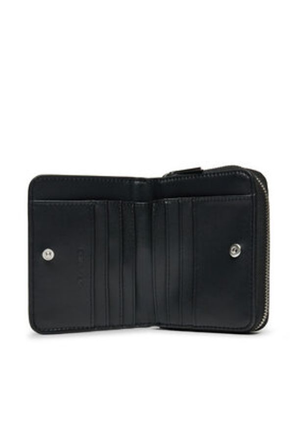 Calvin Klein Mały Portfel Damski Ck Must Medium Zip Around_Mono K60K612825 Czarny. Kolor: czarny. Materiał: skóra