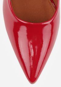 Born2be - Czerwone Lakierowane Szpilki Vices ze Skórzaną Wkładką i Metaliczną Wstawką Fallenisse. Okazja: na spotkanie biznesowe, do pracy. Kolor: czerwony. Materiał: skóra, lakier. Obcas: na szpilce. Styl: biznesowy, elegancki, wizytowy #5