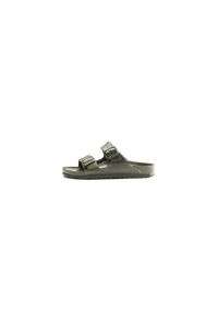 Klapki męskie Birkenstock Arizona Eva. Zapięcie: bez zapięcia. Kolor: zielony, wielokolorowy, brązowy. Materiał: materiał, syntetyk. Szerokość cholewki: normalna. Sport: turystyka piesza