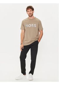 BOSS - Boss T-Shirt Teebero 1 50512999 Beżowy Regular Fit. Kolor: beżowy. Materiał: bawełna