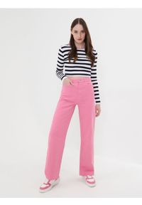 Sinsay - Crop top w paski - wielobarwny. Materiał: bawełna. Wzór: paski