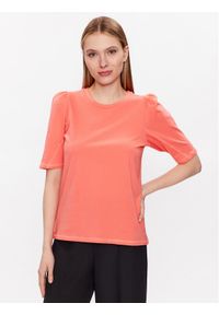 Moss Copenhagen T-Shirt Tig 17329 Różowy Regular Fit. Kolor: różowy. Materiał: bawełna #1