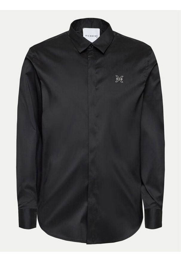 Richmond X Koszula Lancan UMP24105CA Czarny Slim Fit. Kolor: czarny. Materiał: bawełna