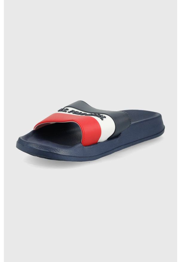 U.S. Polo Assn. klapki męskie kolor granatowy. Kolor: niebieski. Materiał: materiał, guma