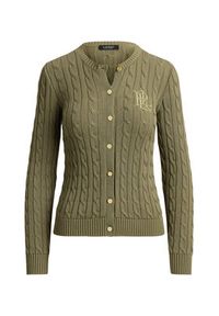 Lauren Ralph Lauren - LAUREN RALPH LAUREN Kardigan Cable 200P14040500 Zielony Regular Fit. Kolor: zielony. Materiał: bawełna #6