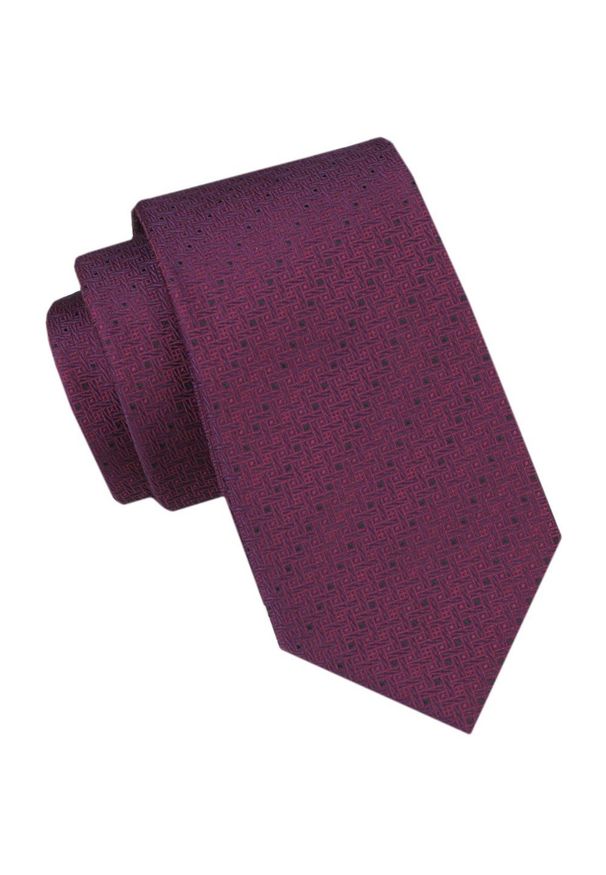 Krawat Męski - Alties - Bordowy z Delikatnym Wzorem. Kolor: czerwony. Materiał: tkanina. Styl: elegancki, wizytowy
