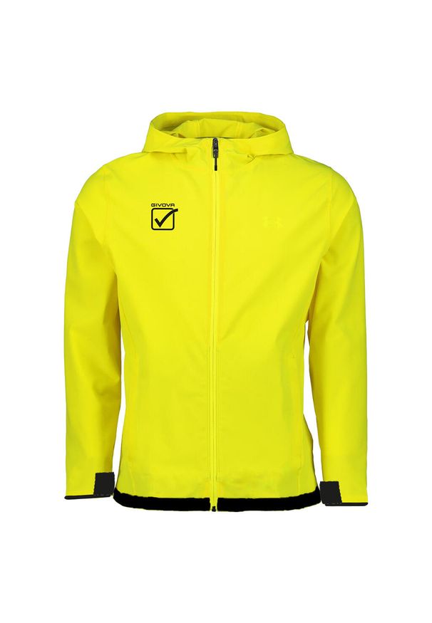 Kurtka wodoodporna z kapturem Givova. Typ kołnierza: kaptur. Kolor: żółty