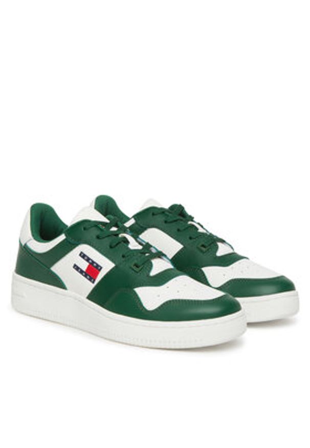 Tommy Jeans Sneakersy (New) Tjm Retro Basket Ess EM0EM01395 Biały. Kolor: biały. Materiał: skóra