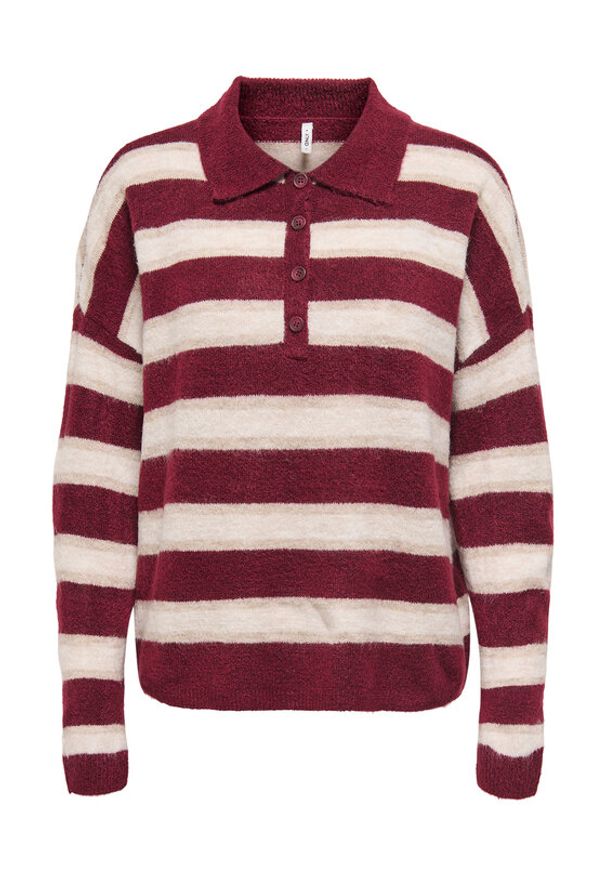 only - ONLY Sweter Talio 15358606 Bordowy Regular Fit. Kolor: czerwony. Materiał: syntetyk