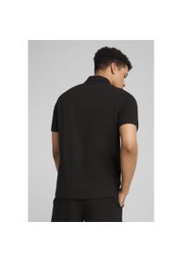 Puma - Męska koszulka polo Essentials z logo No. 1 z piki PUMA Black. Typ kołnierza: polo. Kolor: czarny. Materiał: prążkowany. Wzór: haft