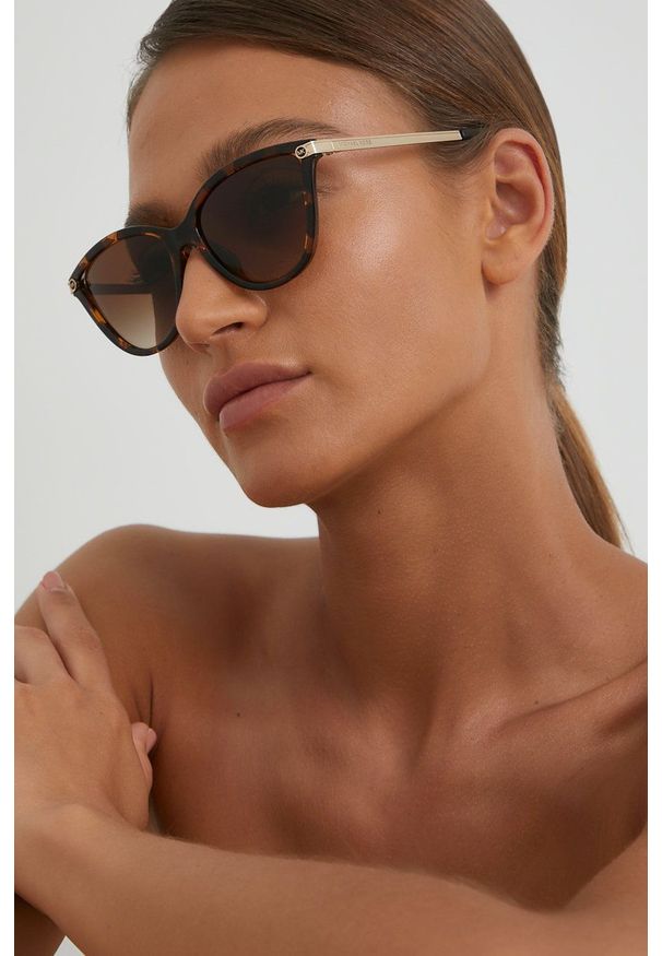 Michael Kors Okulary przeciwsłoneczne 0MK2139U damskie kolor brązowy. Kolor: brązowy