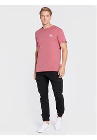 Alpha Industries T-Shirt Backprint 128507 Różowy Regular Fit. Kolor: różowy. Materiał: bawełna #4