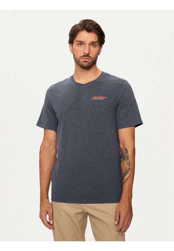Jack & Jones - Jack&Jones T-Shirt Erik 12257603 Granatowy Relaxed Fit. Kolor: niebieski. Materiał: syntetyk, bawełna