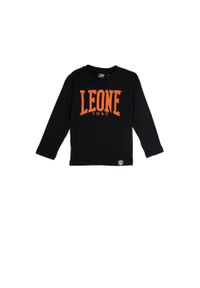 LEONE 1947 APPAREL - Dziecięcy t-shirt basic Leone z długim rękawem. Kolor: czarny. Długość rękawa: długi rękaw. Długość: długie. Sport: joga i pilates