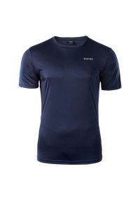 Hi-tec - Koszulka męska Hi-Tec Sibic - granatowa, Rozmiar XXL. Kolor: niebieski. Materiał: dzianina, poliester
