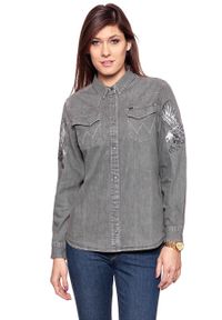 Wrangler - KOSZULA JEANSOWA DAMSKA WRANGLER L/S EAGLE DENIM SHIR GREY DENI W5178MR6E. Materiał: jeans, denim #5