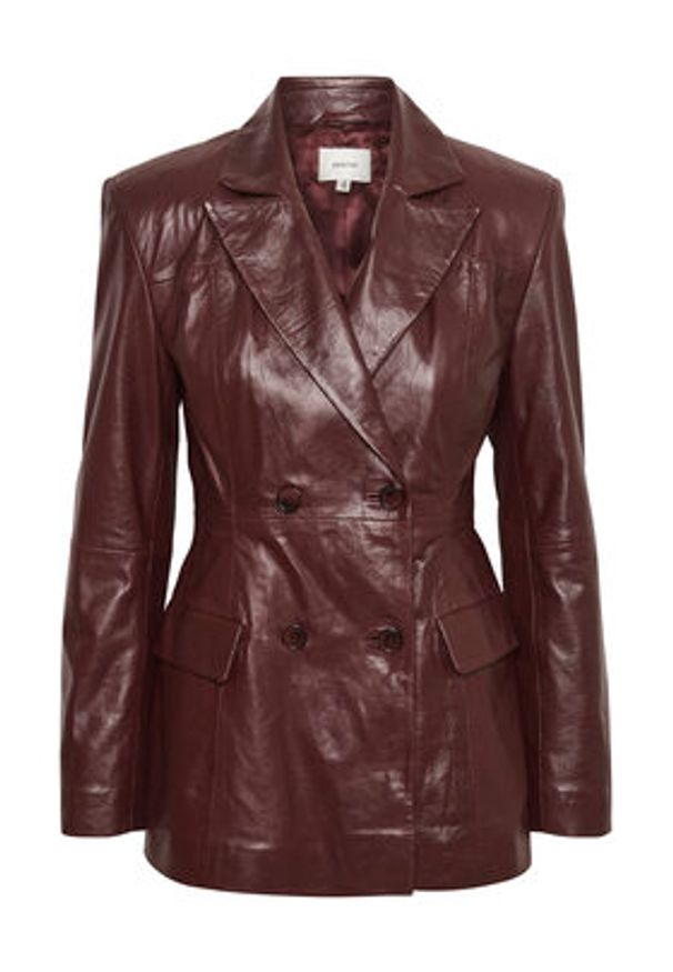 GESTUZ - Gestuz Marynarka 10908400 Brązowy Regular Fit. Kolor: brązowy. Materiał: skóra