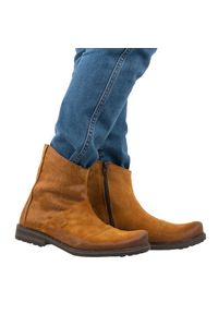 Olivier Buty męskie sztyblety skórzane 553KZ rude brązowe. Okazja: na co dzień. Zapięcie: zamek. Kolor: brązowy. Materiał: skóra. Styl: casual #8