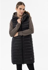 Volcano - Długi bezrękawnik V-CLARA. Okazja: na co dzień. Typ kołnierza: kaptur. Materiał: materiał. Długość rękawa: bez rękawów. Długość: długie. Styl: casual #1