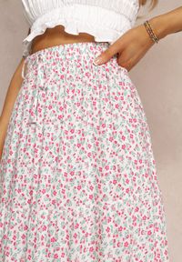 Renee - Biała Spódnica Maxi Bawełniana w Kwiatowy Wzór Rayegan. Kolor: biały. Materiał: bawełna. Wzór: kwiaty. Sezon: lato #4