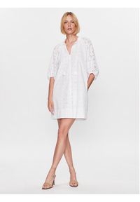 Marella Sukienka Oglio 2332211134 Biały Regular Fit. Kolor: biały. Materiał: bawełna