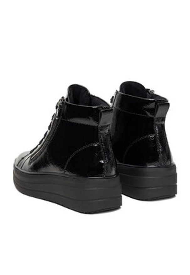 Remonte Trzewiki D1C72-00 Czarny. Kolor: czarny. Materiał: lakier, skóra