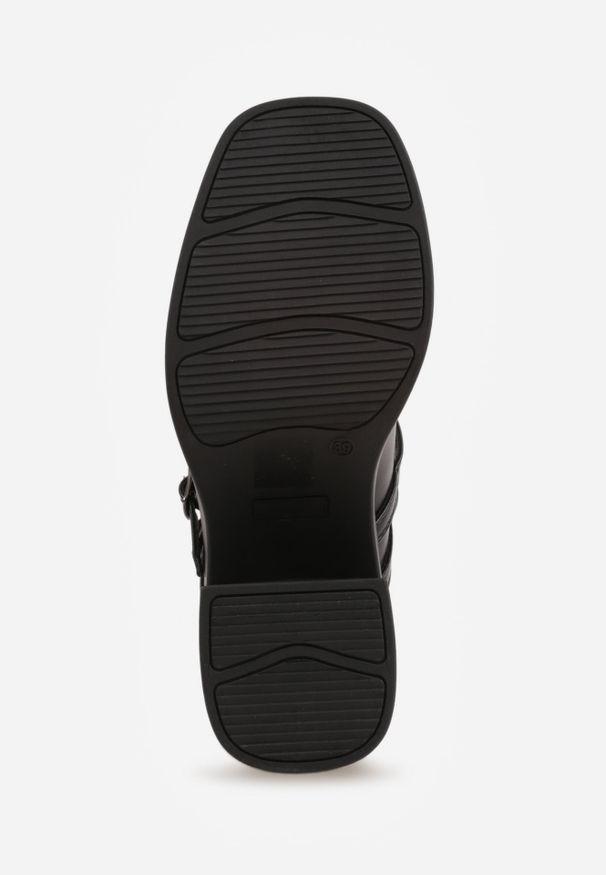 Renee - Czarne Półbuty w Stylu Mary Jane na Słupku i Platformie Arnlan. Okazja: na co dzień. Zapięcie: pasek. Kolor: czarny. Wzór: gładki. Obcas: na platformie. Styl: casual, retro, elegancki