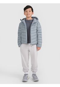 4f - 4F Kurtka puchowa z wypełnieniem syntetycznym chłopięca - szara 158 (12-13 lat). Okazja: na co dzień. Typ kołnierza: kaptur. Kolor: szary. Materiał: puch, syntetyk. Sezon: lato. Styl: sportowy, klasyczny, casual #2