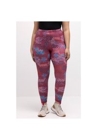 ULLA POPKEN - Damskie Narciarskie leginsy szybkoschnące materiał z recyklingu. Kolekcja: plus size. Kolor: czerwony. Materiał: elastan, poliester, materiał. Sport: narciarstwo