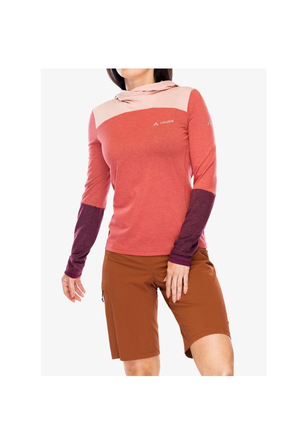 Bluza z kapturem damska Vaude Tremalzo LS Shirt. Typ kołnierza: kaptur. Kolor: czerwony