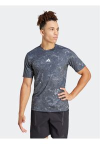 Adidas - adidas Koszulka techniczna Power Workout IK9685 Szary Slim Fit. Kolor: szary. Materiał: syntetyk