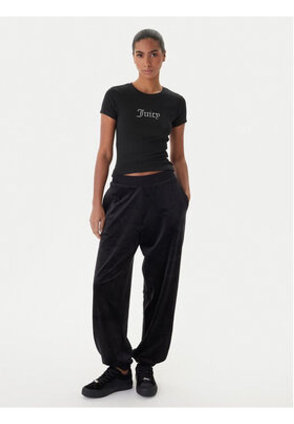Juicy Couture T-Shirt Esme JCWCT225323 Czarny Slim Fit. Kolor: czarny