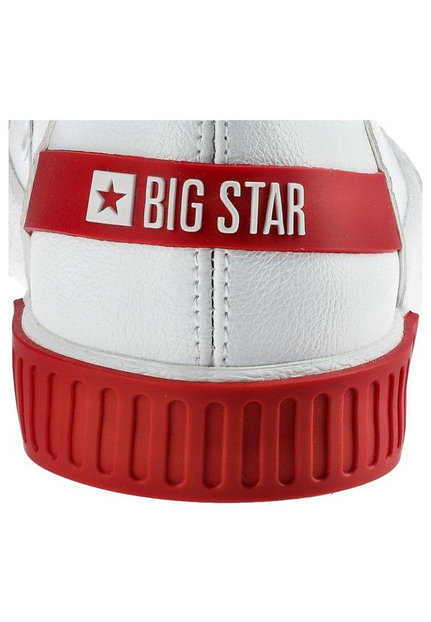 Big-Star - Białe Trampki Big Star Damskie Stylowe Półbuty. Okazja: na co dzień. Kolor: biały, czerwony, wielokolorowy. Materiał: skóra ekologiczna, jeans, materiał. Szerokość cholewki: normalna. Styl: elegancki