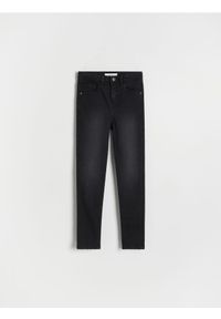 Reserved - Jeansy slim super high waist - czarny. Stan: podwyższony. Kolor: czarny