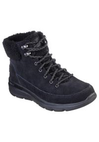 skechers - Buty do chodzenia damskie Skechers Glacial Ultra Woodlands. Wysokość cholewki: za kostkę. Zapięcie: sznurówki. Kolor: czarny. Materiał: guma, syntetyk, skóra, materiał. Szerokość cholewki: normalna. Styl: sportowy