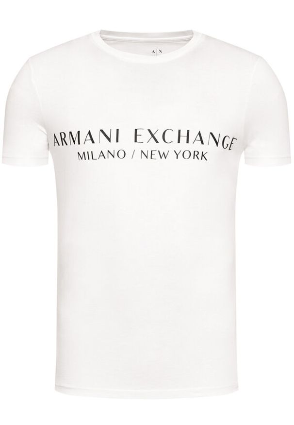 Armani Exchange T-Shirt 8NZT72 Z8H4Z 1100 Biały Slim Fit. Kolor: biały. Materiał: bawełna