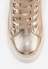 Born2be - Złote Sneakersy na Platformie Berdolina. Kolor: złoty. Obcas: na platformie #4