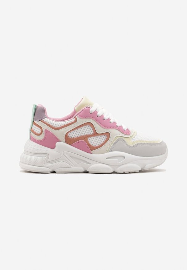 Born2be - Ciemnoróżowe Sneakersy na Grubej Podeszwie Pira. Kolor: różowy