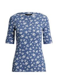 Lauren Ralph Lauren - LAUREN RALPH LAUREN Bluzka 200976991001 Niebieski Slim Fit. Kolor: niebieski. Materiał: bawełna