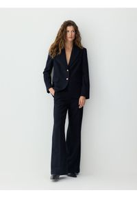 Reserved - Spodnie z wełną - granatowy. Kolor: niebieski. Materiał: wełna #1