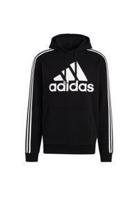Adidas - adidas BL3S Fleece Hoodie, męska bluza. Kolor: czarny, wielokolorowy, biały. Materiał: poliester, bawełna, wiskoza. Sport: fitness #1