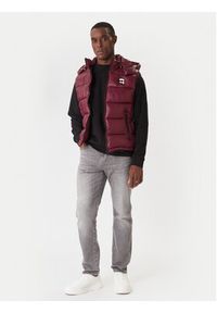 Karl Lagerfeld - KARL LAGERFELD Kamizelka 505023 554590 Bordowy Regular Fit. Typ kołnierza: dekolt w karo. Kolor: czerwony. Materiał: syntetyk #3