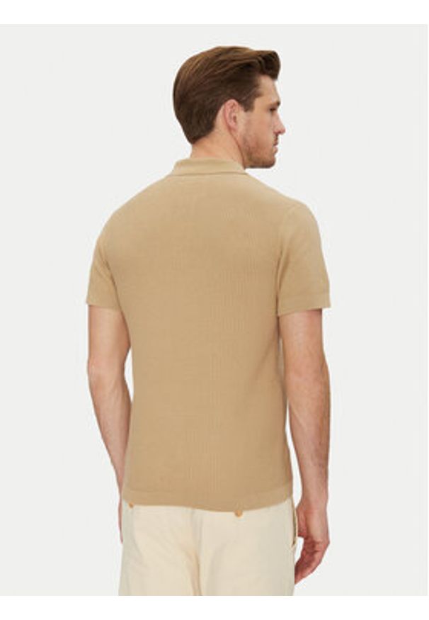 Blend Polo 20718361 Beżowy Regular Fit. Typ kołnierza: polo. Kolor: beżowy. Materiał: bawełna